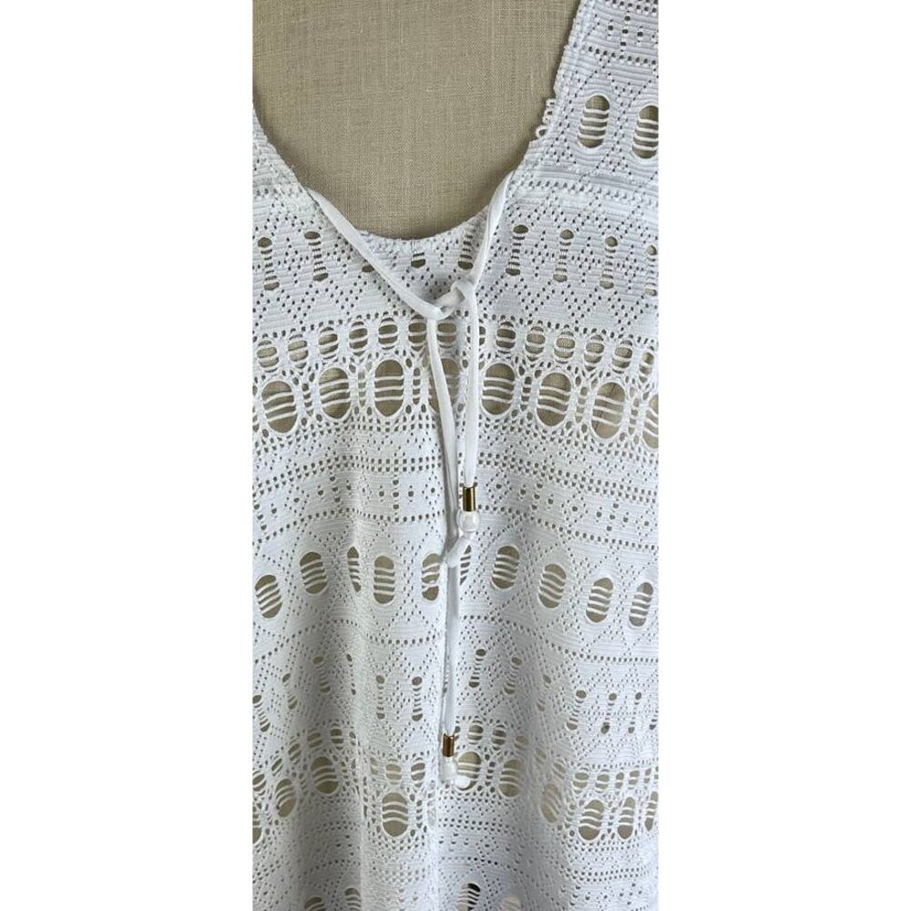 Wave Zone Womens White Swim Cover Up Top Small Cap Sleeve - Picture 7 of 11